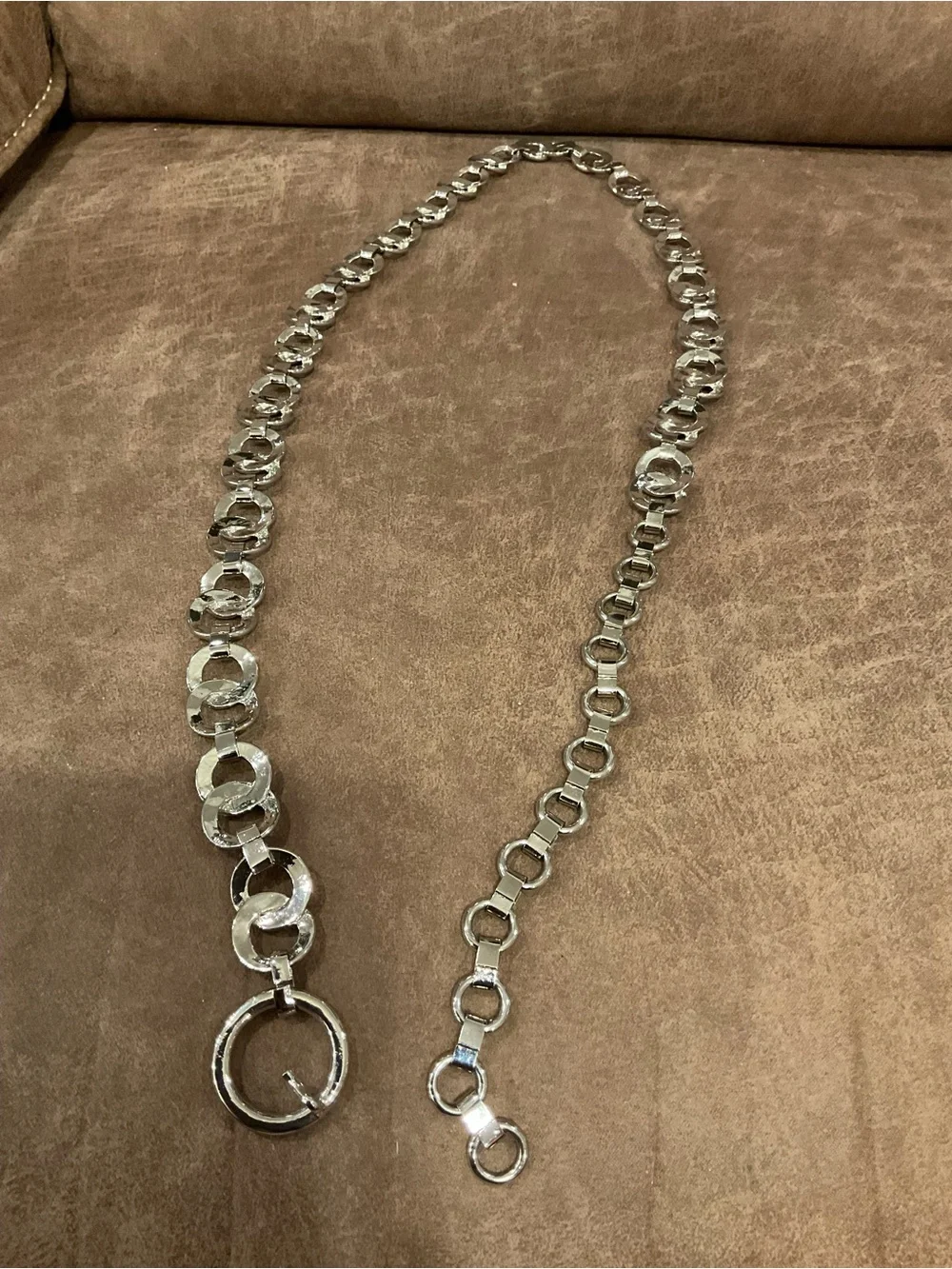 Silver Chunky Chain Belt